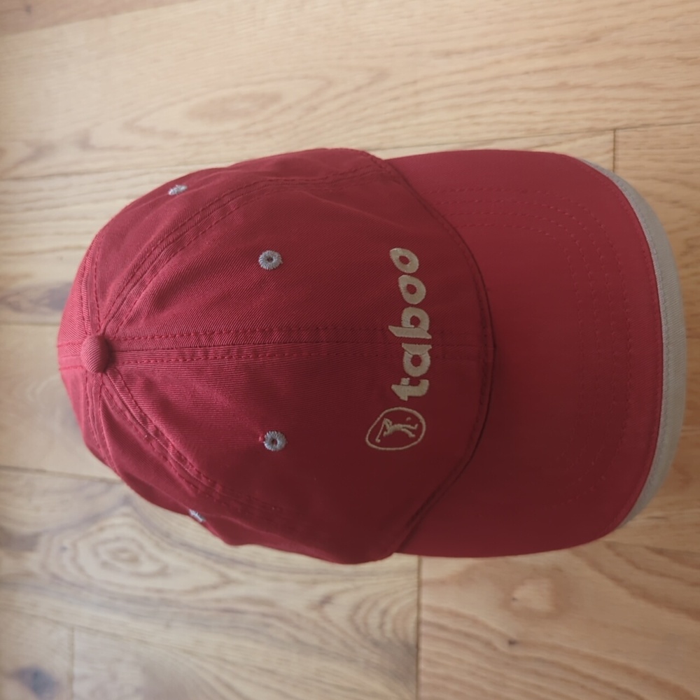 Weir Golf.  Taboo Hat. Red  / Grey. Adjustable Velcro Back.